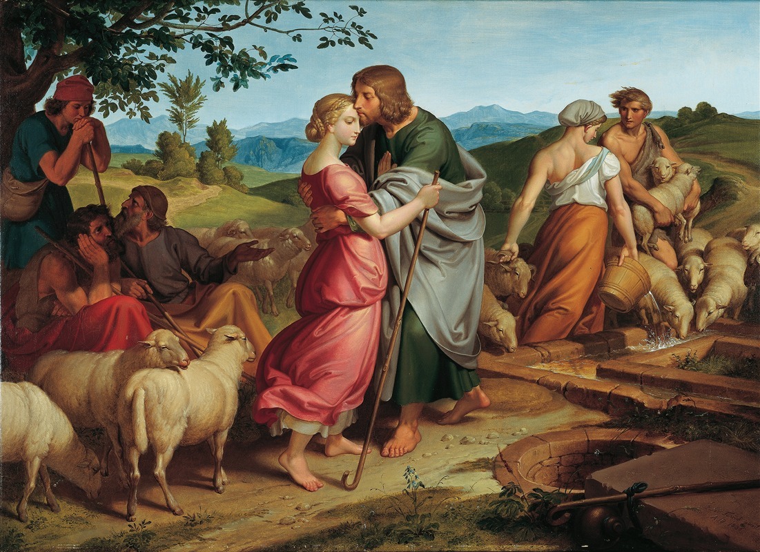 Joseph von Führich - Jacob meets Rachel with her father’s herds
