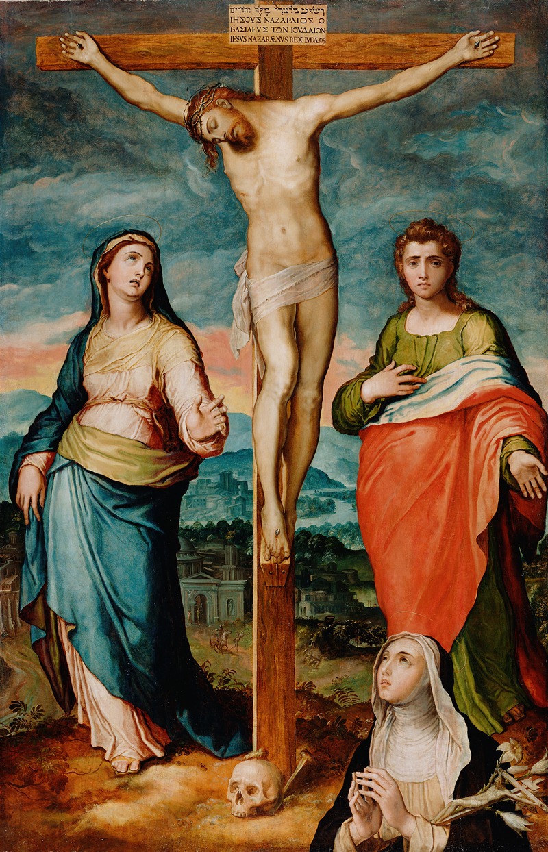 Marco Pino - Christ on the Cross with Saints Mary,John the Evangelist and Catherine of Siena