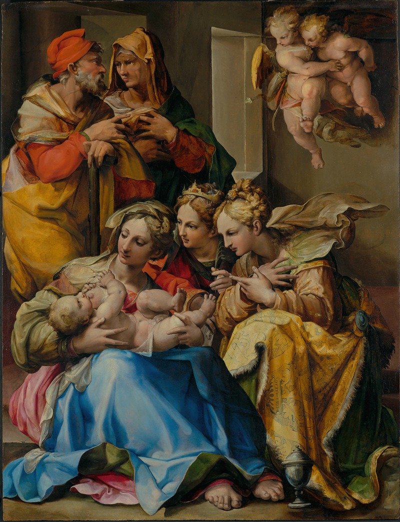 Nosadella (Giovanni Francesco Bezzi) - Holy Family with Saints Anne,Catherine of Alexandria and Mary Magdalene