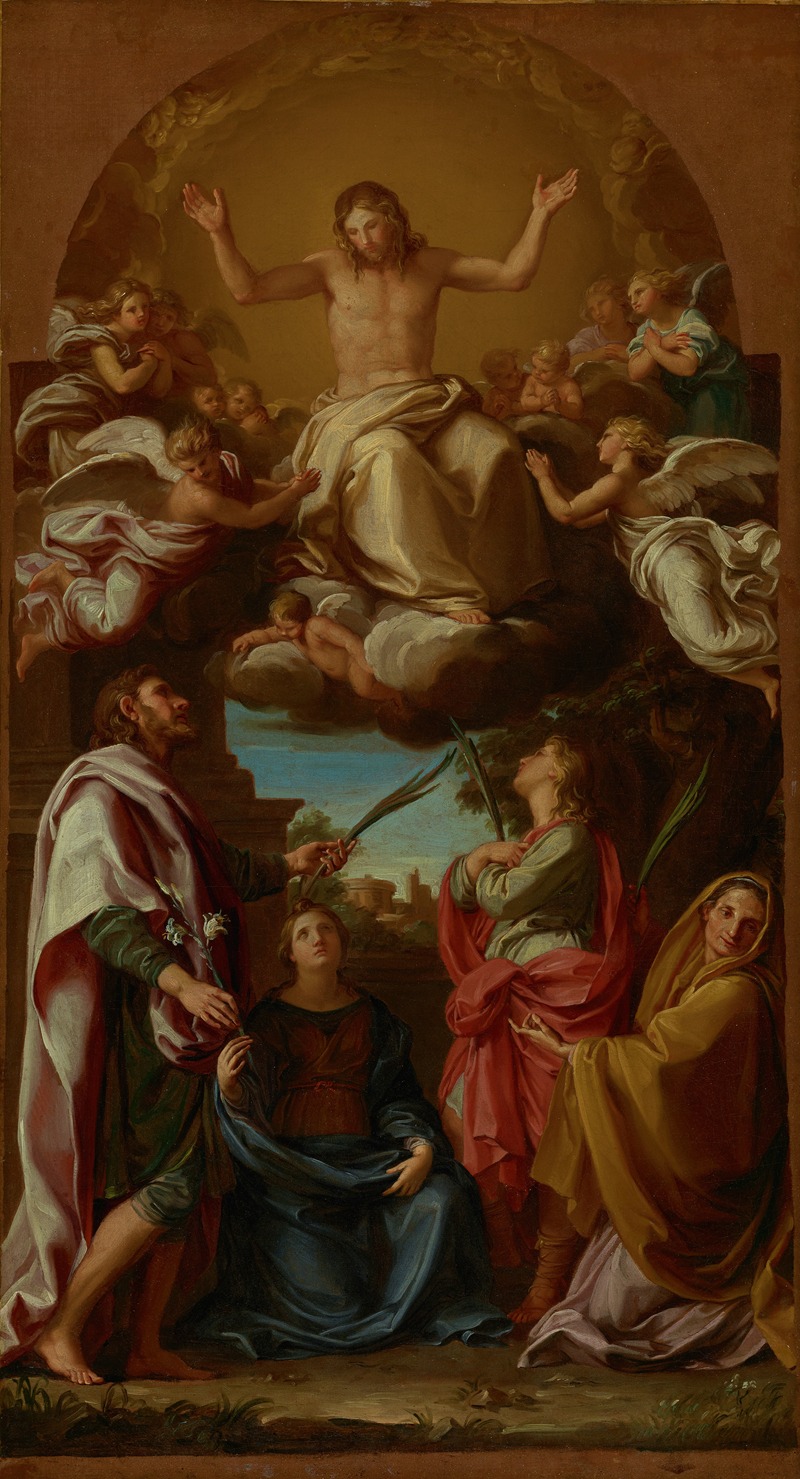 Pompeo Batoni - Christ in Glory with Saints Celsus,Julian Marcionilla and Basilissa