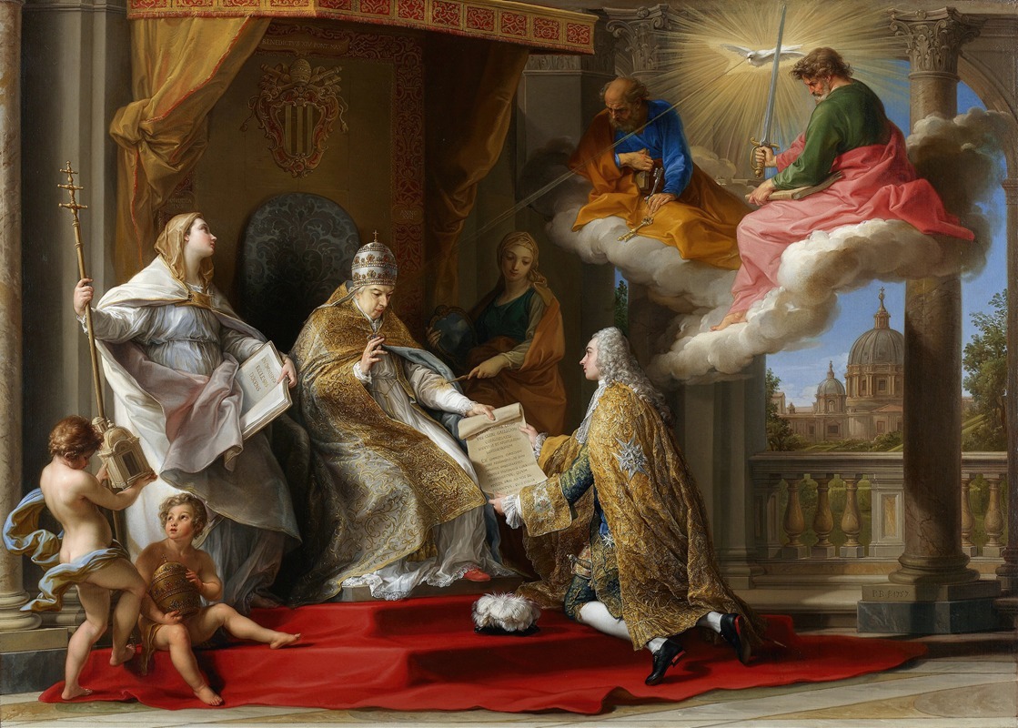 Pompeo Batoni - Pope Benedict XIV Presenting the Encyclical Ex Omnibus to the Comte de Stainville, Later Duc de Choiseul