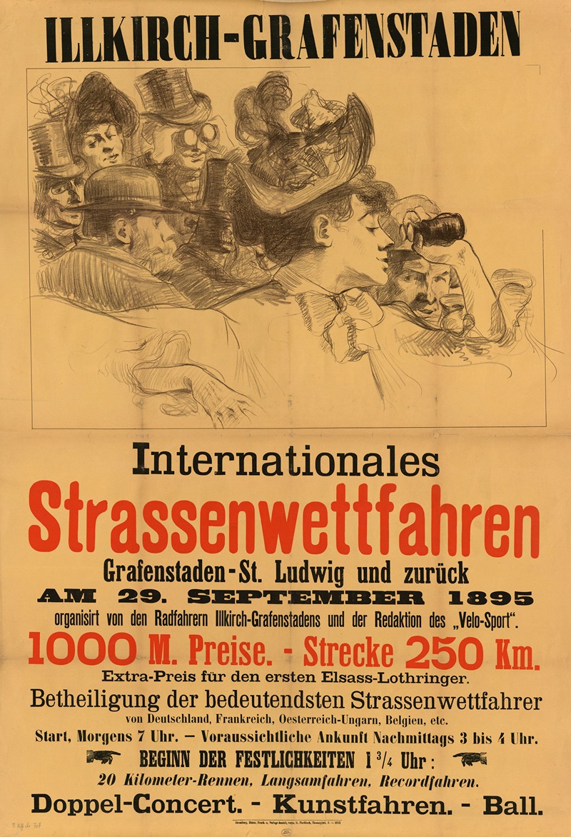 G. Fischbach - Internationales Strassenwettfahren, Grafenstaden. St. Ludwig und zurueck am 29. September 1895