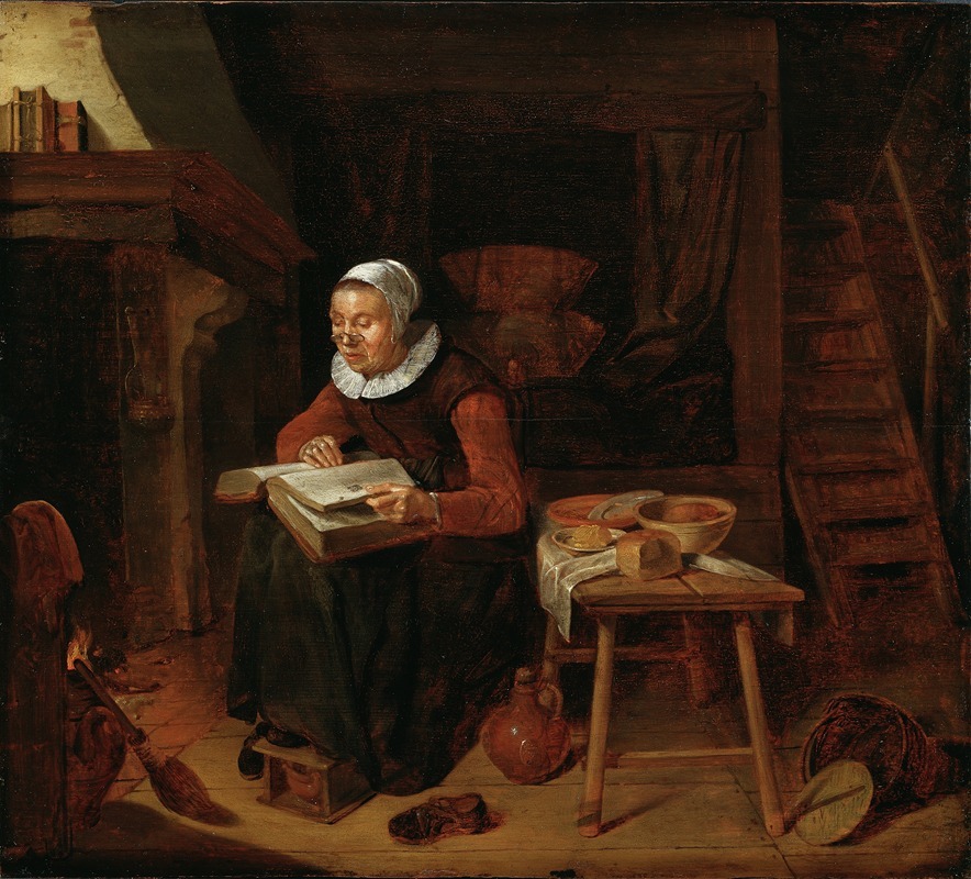 Quirijn Van Brekelenkam - Old Woman Reading the Bible