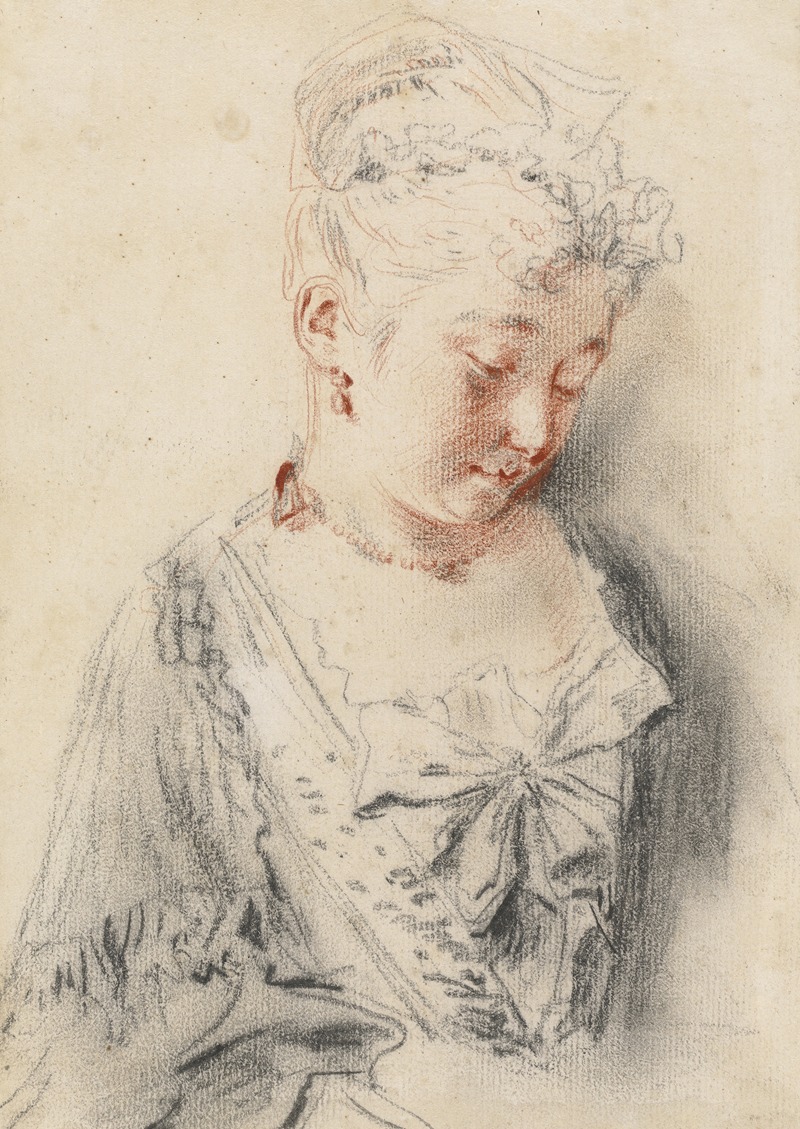 Jean-Antoine Watteau - Seated Woman Looking Down
