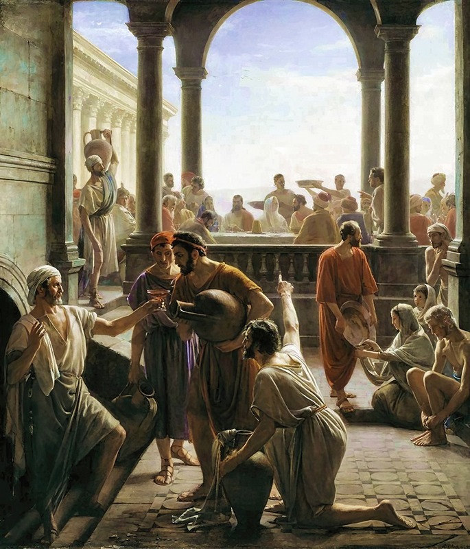 Carl Bloch - Turning Water to Wine (The Wedding at Cana)