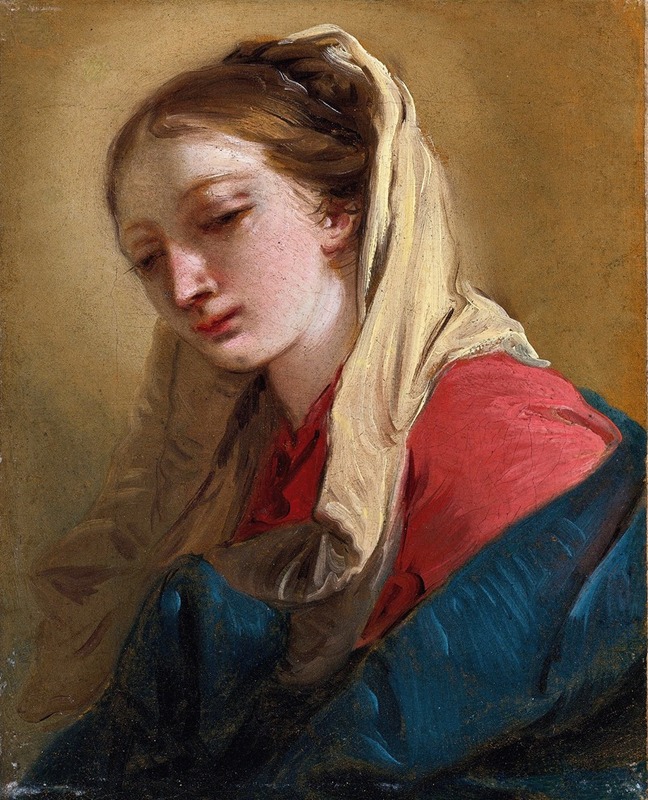Giovanni Battista Tiepolo - Mary Magdalene In Three-Quarter View, Veiled In A White Cloth