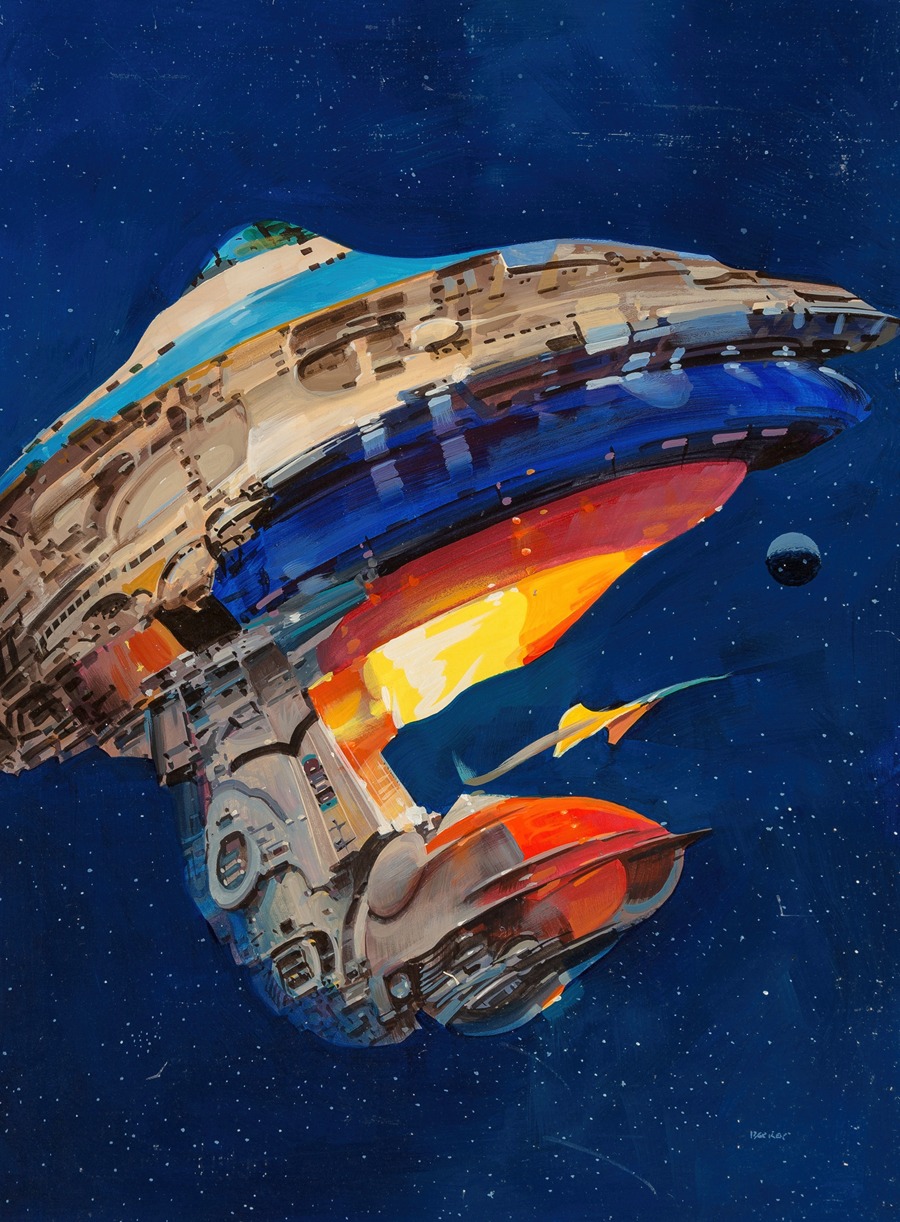 John Conrad Berkey - Spaceship preliminary
