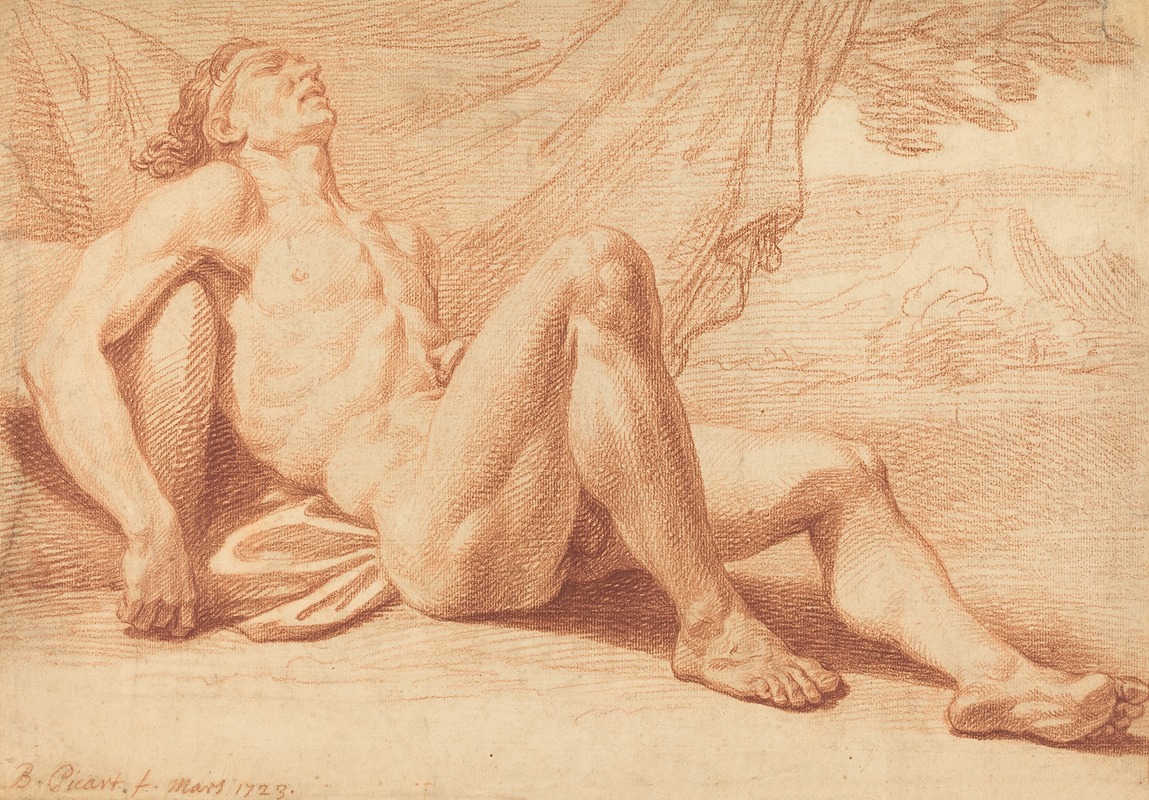 Bernard Picart - A Reclining Male Nude