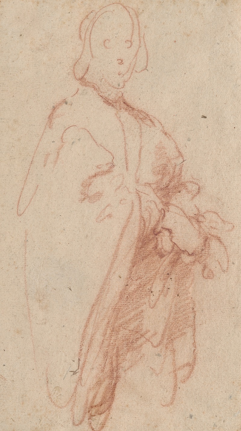 Bernardo Strozzi - A Standing Man with Cloak and Gloves