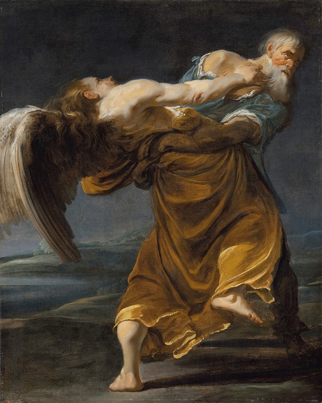 Italian School - Jacob wrestling with the angel