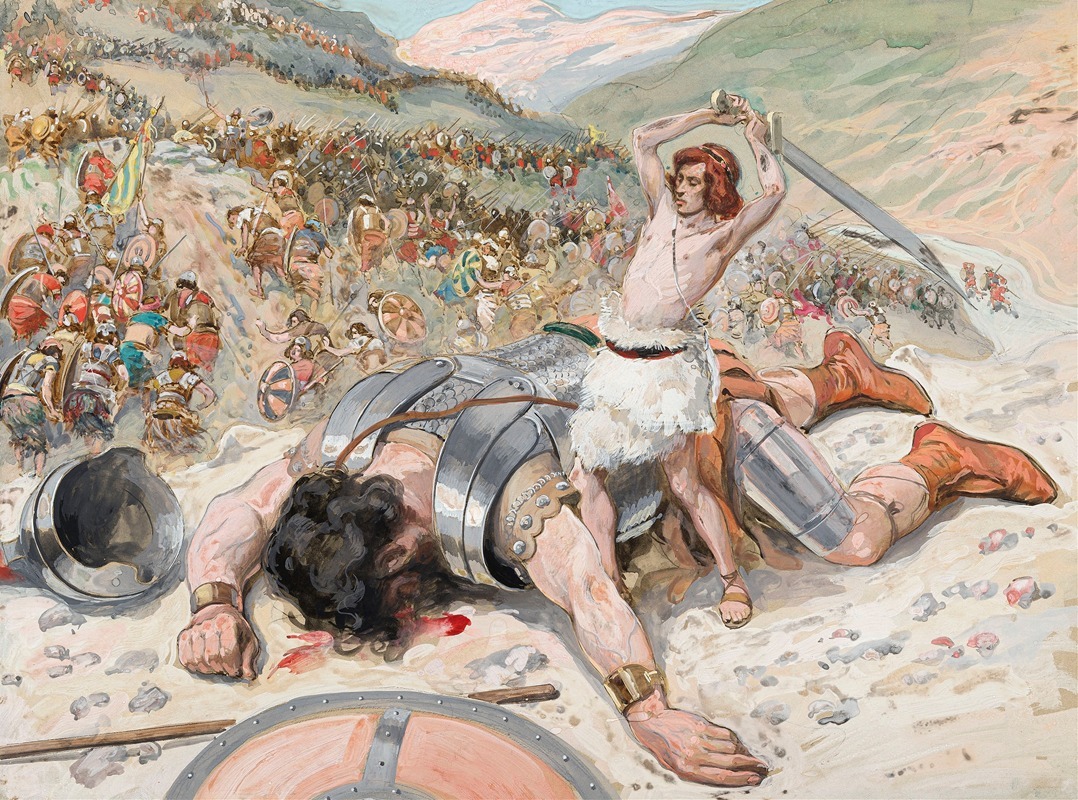 James Tissot - David Cuts Off the Head of Goliath