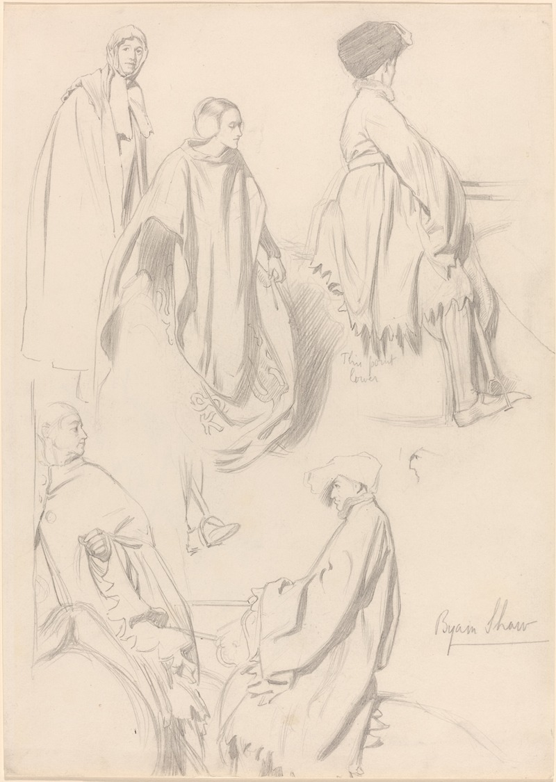 Byam Shaw - Studies of Men and Women in Medieval Dress
