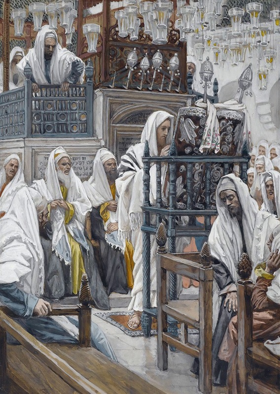 James Tissot - Jesus Unrolls the Book in the Synagogue