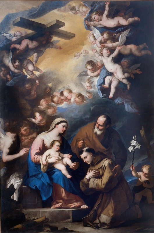 Luca Giordano - The Holy Family Venerated By St. Anthony of Padua