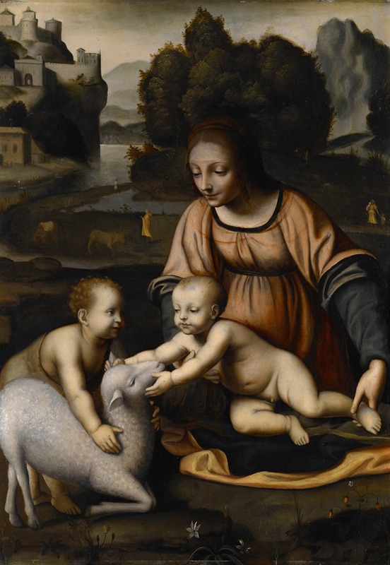 Bernardino Luini - Madonna And Child With St. John The Baptist And The Lamb