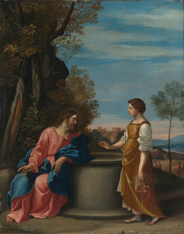 Follower Of Guido Reni - Jesus And the Woman From Samaria