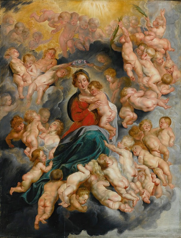 Follower of Peter Paul Rubens - Virgin And Child With Putti