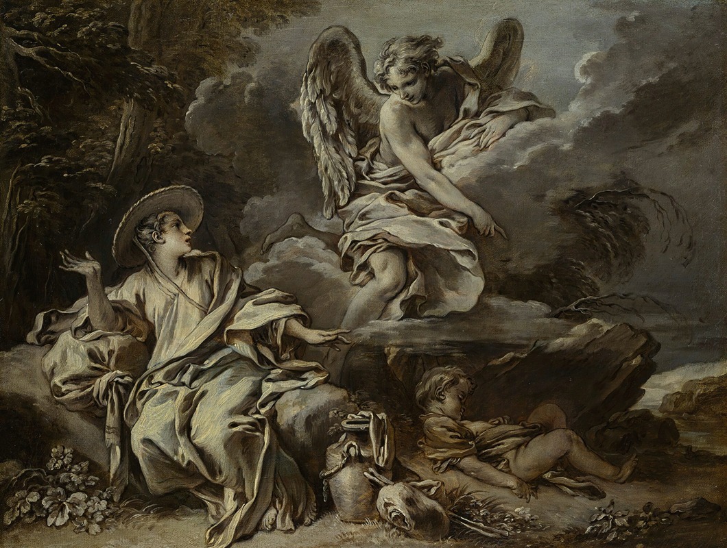 François Boucher - Hagar And Ishmael In The Desert With The Angel