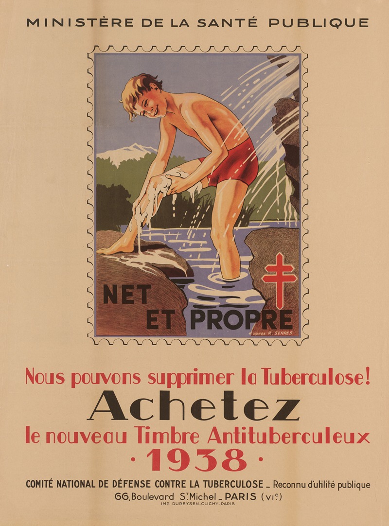 Imp. Dureysen - Nous pouvons supprimer la Tuberculose! Achetez le nouveau Timbre Antituberculeux. 1938