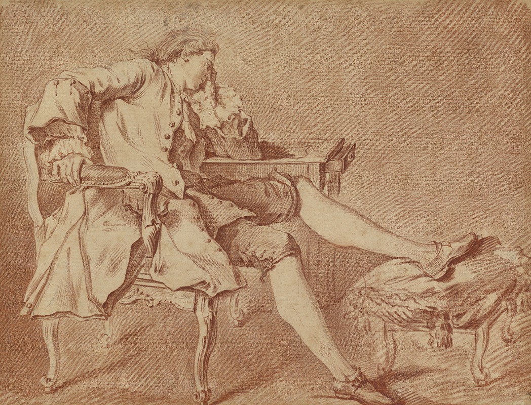 Charles-André van Loo - Gentleman Lounging in a Chair