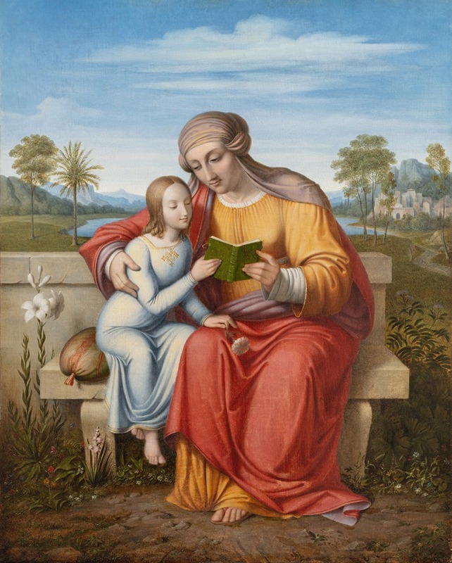 Johan Ludvig Lund - St Anne Teaching The Virgin To Read