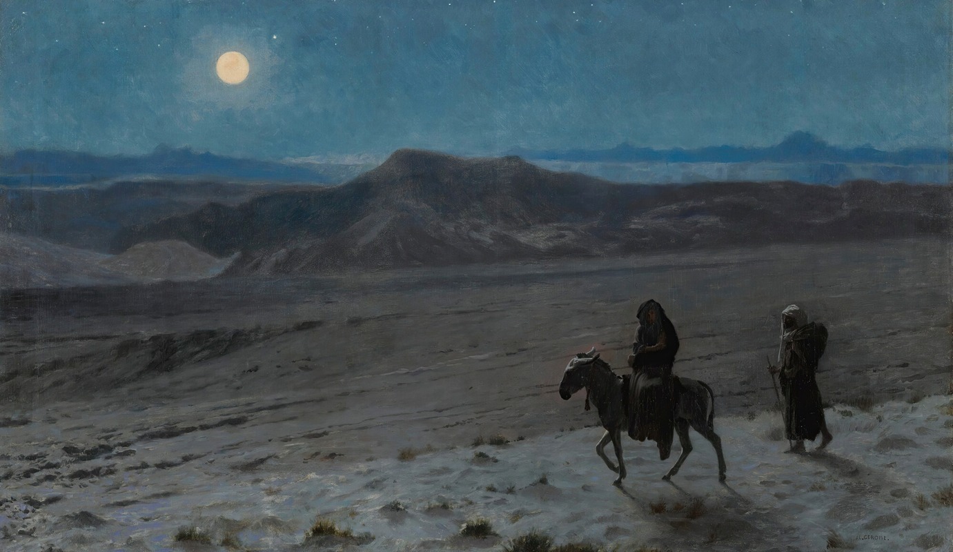 Jean-Léon Gérôme - La Fuite En Égypte (Nuit)