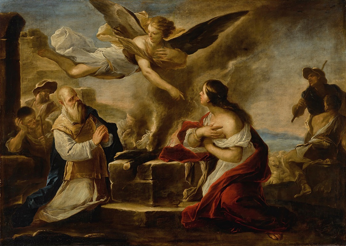 The Sacrifice Of Manoah by Luca Giordano - Artvee