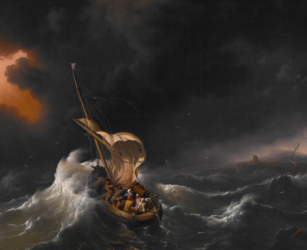 Follower of Ludolf Backhuysen - Christ In The Storm On The Sea Of Galilee