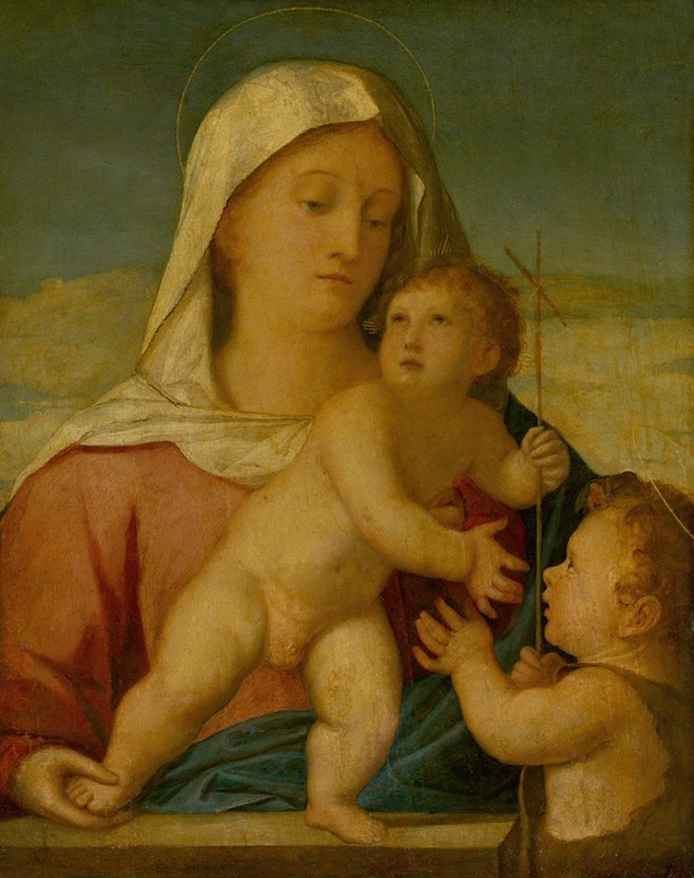Anonymous - Madonna And Child With Saint John The Baptist