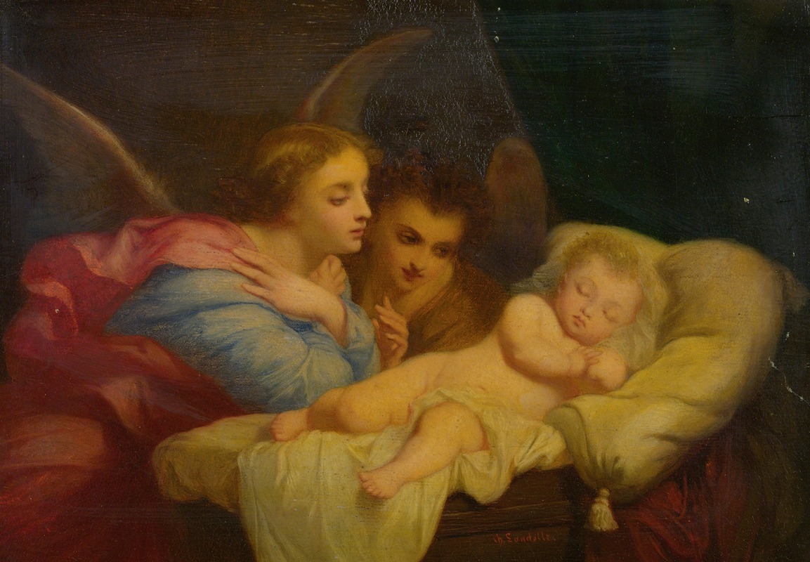 Charles Landelle - Angels Adoring The Christ Child