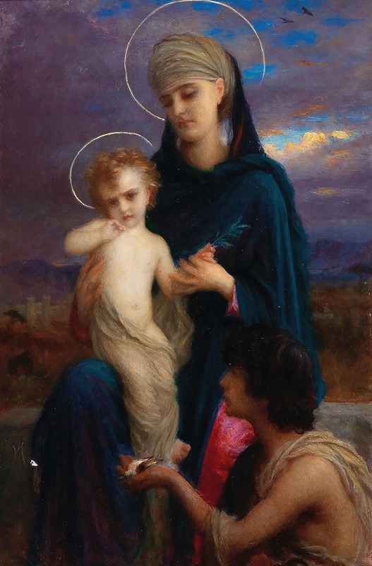 Ernest Hébert - Madonna With Christ Child And A Boy