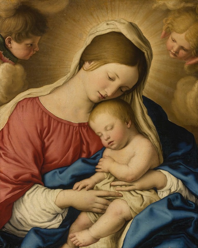 Giovanni Battista Salvi da Sassoferrato - The Madonna And Child With Two Putti