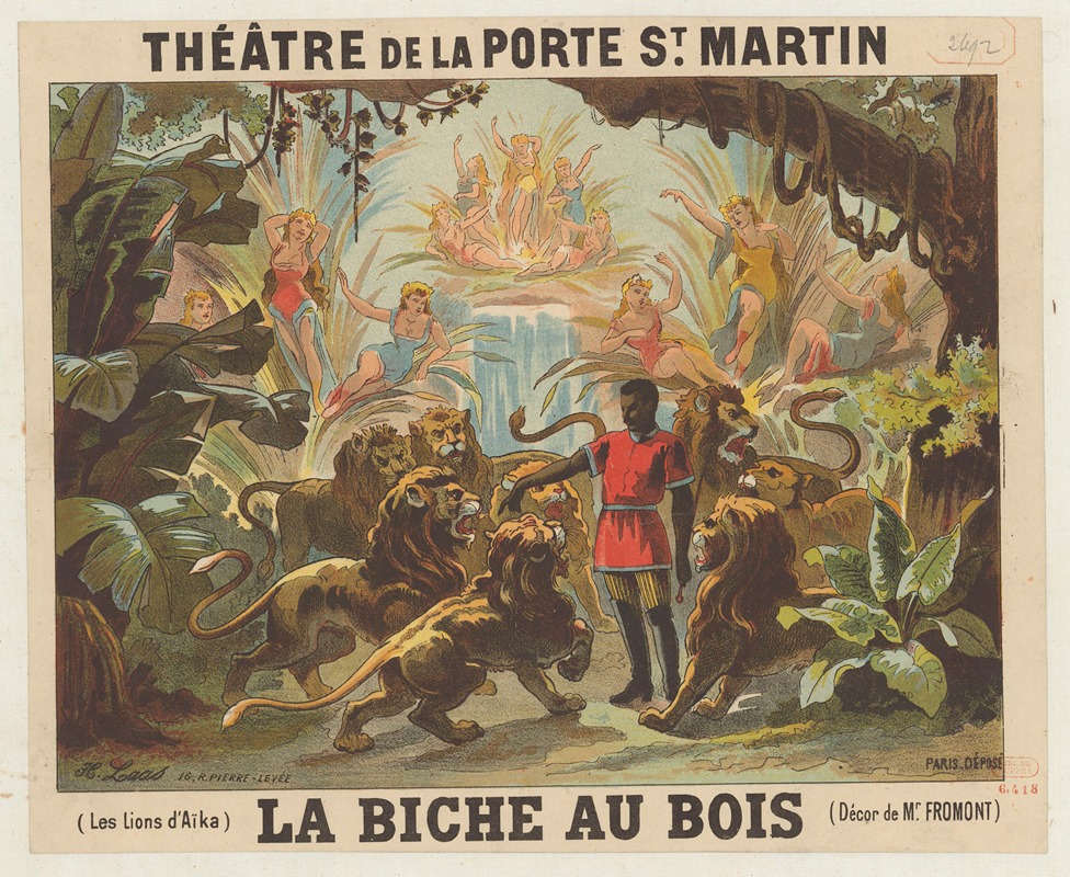 Imp. H. Laas - Théâtre de la Porte Saint-Martin La Biche au bois. Les lions d’Aïka