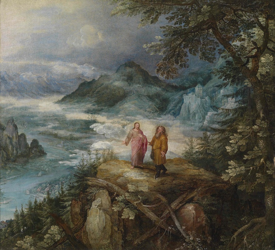 Jan Brueghel The Elder - Mountain Landscape With The Temptation Of Christ