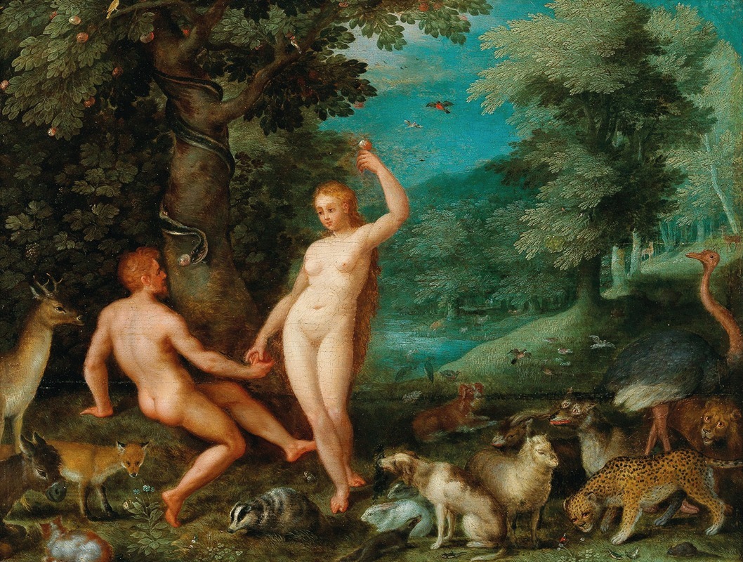 Jan Brueghel The Elder - The Temptation Of Adam In Paradise