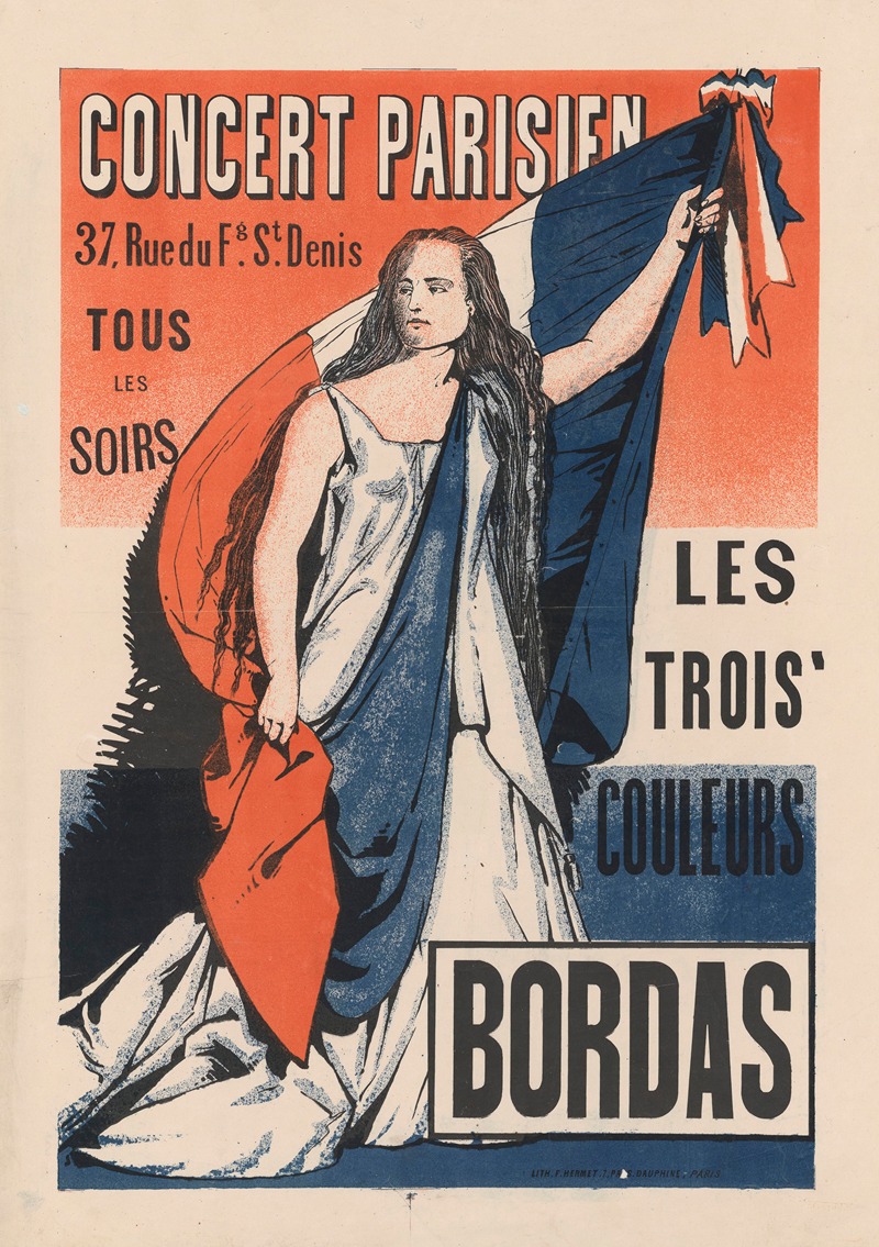 Imp. Hermet - Concert-Parisien, 37 rue du Fg. St denis… les trois couleurs. Bordas
