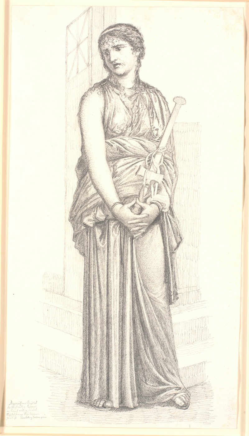 Christen Købke - Medea med sværdet i hånden, hel figur