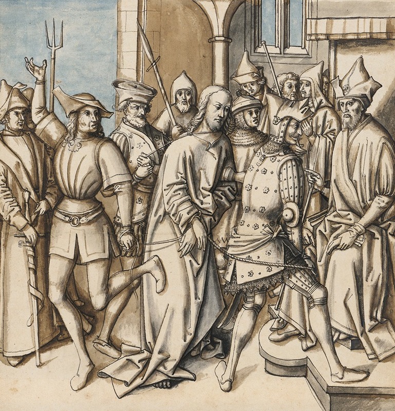 Circle Of Hans Holbein The Elder - Christ before Pilate