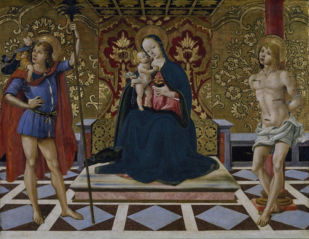 Fiorenzo Di Lorenzo - Virgin and Child Enthroned with Saints Christopher and Sebastian