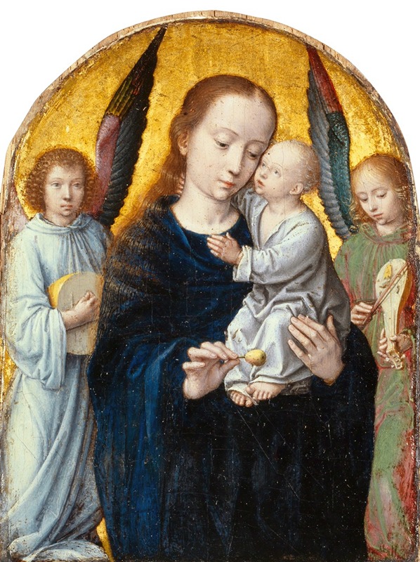 Gerard David - Virgin with Child between Angels playing Music