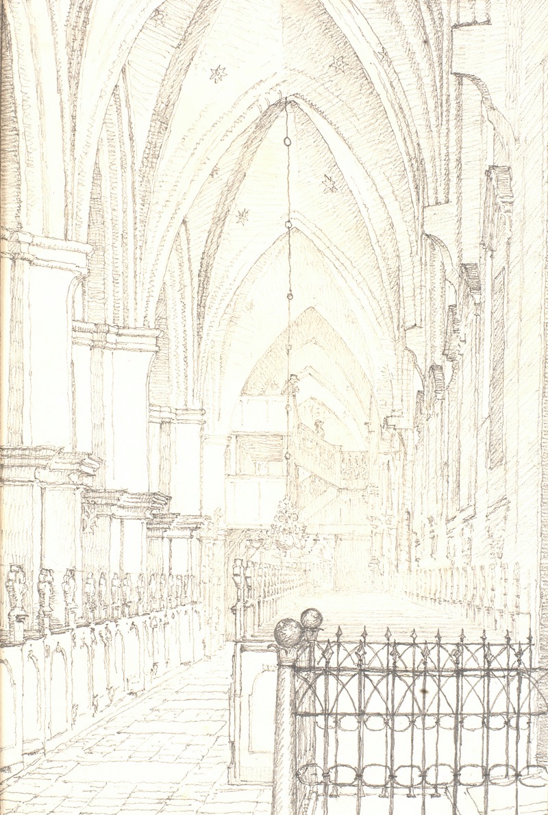 Christen Købke - The Southern Aisle of St. Canute’s Church in Odense