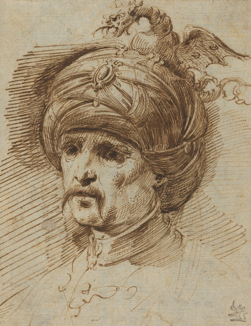 Christian Wilhelm Ernst Dietrich - Oriental in a Fantastic Headdress