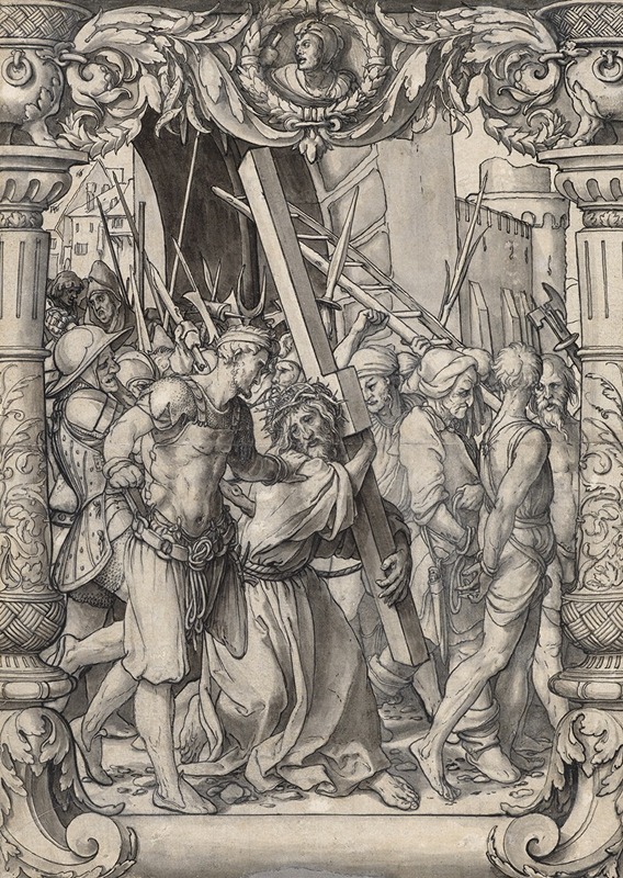 Hans Holbein The Younger - Scheibenriss mit der Kreuztragung Christi