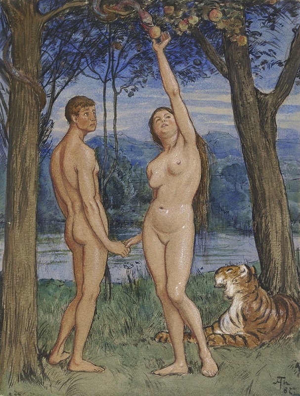 Hans Thoma - Adam and Eve