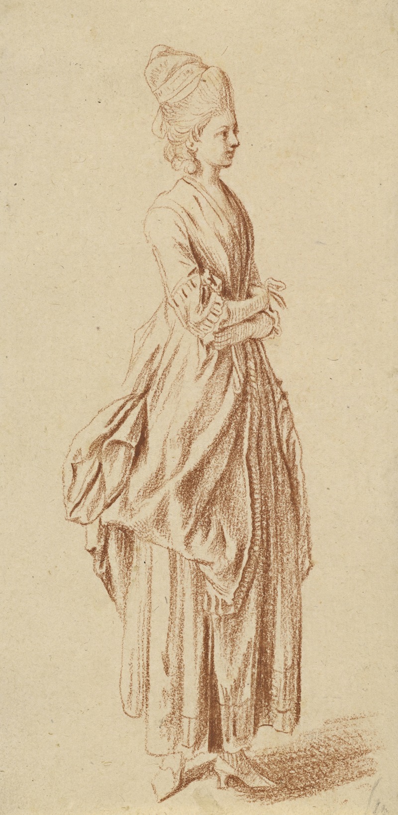Daniel Nikolaus Chodowiecki - A Standing Lady in a Day Dress