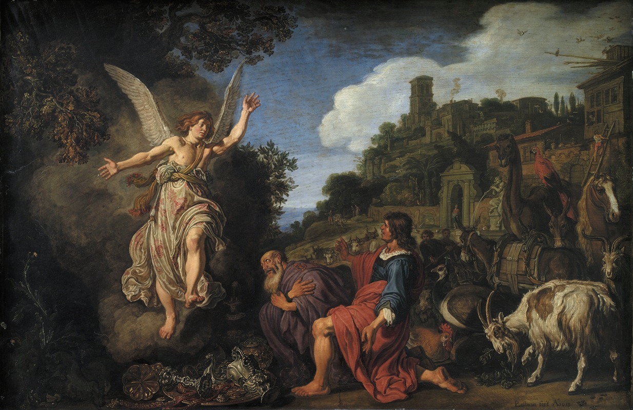 Pieter Lastman - The Angel Raphael Takes Leave of Old Tobit and his Son Tobias