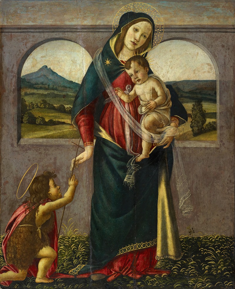 Sandro Botticelli School - Madonna and Child with the Infant Saint John the Baptist