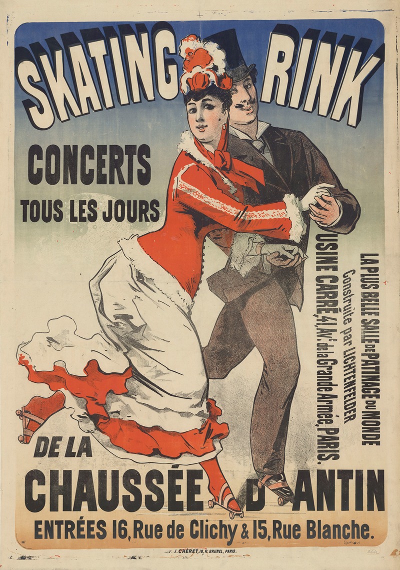 Jules Chéret - Skating rink de la Chaussée d’Antin, entrées 16, rue de Clichy et 15 rue Blanche