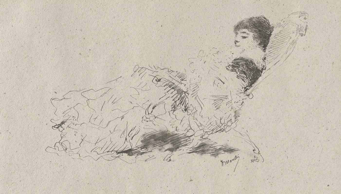Domenico Morelli - The Artist’s Daughter Eleonora Reclining on a Chaise-Longue