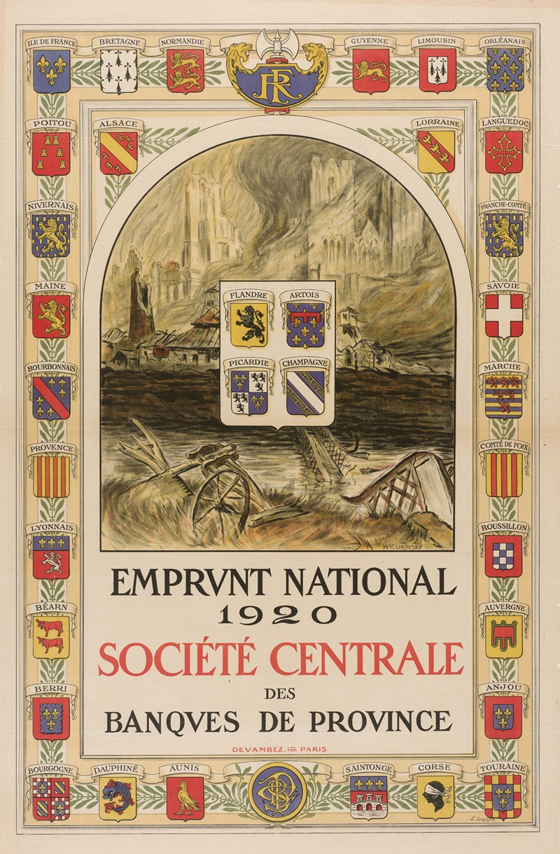 Jules Wielhorski - Emprunt national 1920. Société centrale des banques de province